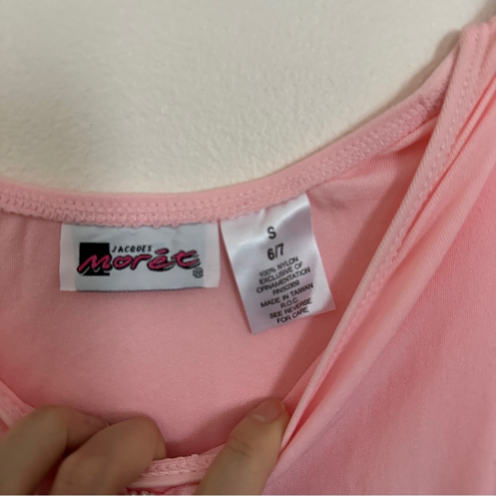 Jacques Moret Girl's Pink Dance Ballet Leotard with Skirt - Picture 3 of 4